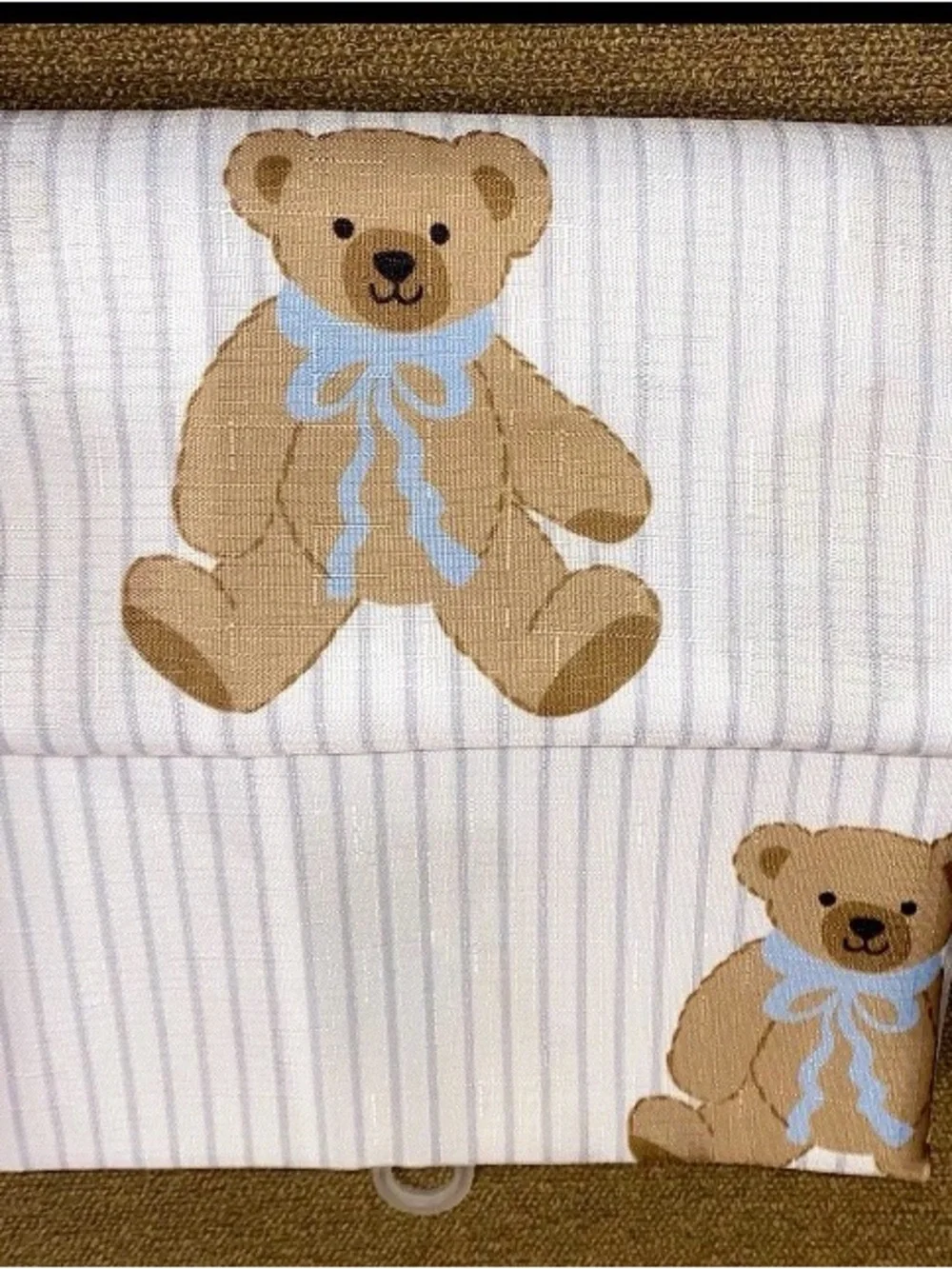 Teddy Bear Theme Layla Shower Curtain Striped Oeko-Tex Standard 100 Bathroom